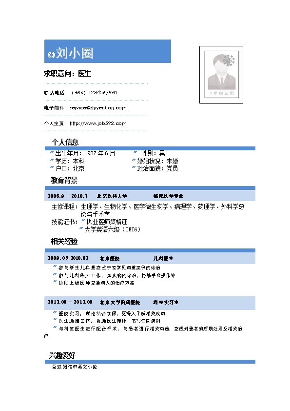 1824_医生求职简历  - 医疗护理简历模板